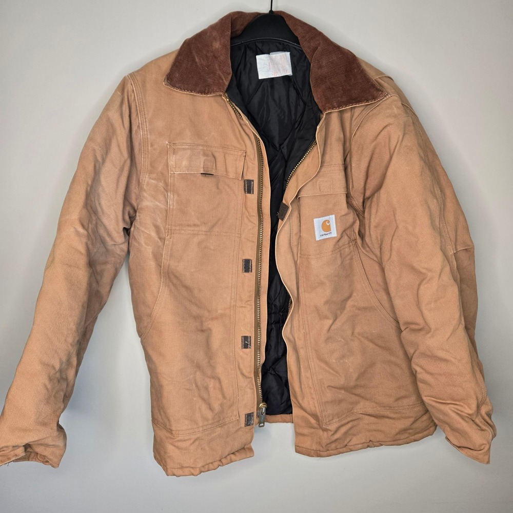Vintage Carhartt Mens Arctic Quilt Lined Duck Chore Coat Brown C003 BRN Jacket